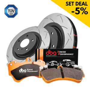 Rear axle set - brake discs + Xtreme Performance brake pads (2x DBA42809S + DB15006XP) - DBA Brakes