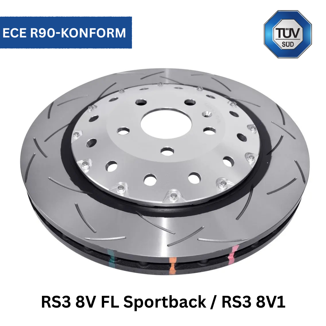 DBA Upgrade frein série 5000 - T3 Slotted Silver Hat - DBA52844SLVS - RS3 8V FL Sportback