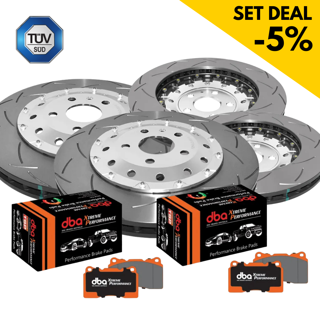 Bremsen Kit - 5000 Series + 4000 Series T3 Slotted & Xtreme Performance Bremsbeläge (DBA52842SLVS + DB2228XP + DBA42831S + DB1865XP)