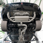 HPerformance 90 mm symmetrische Abgasanlage am Audi RS3 8Y – Gesamtansicht