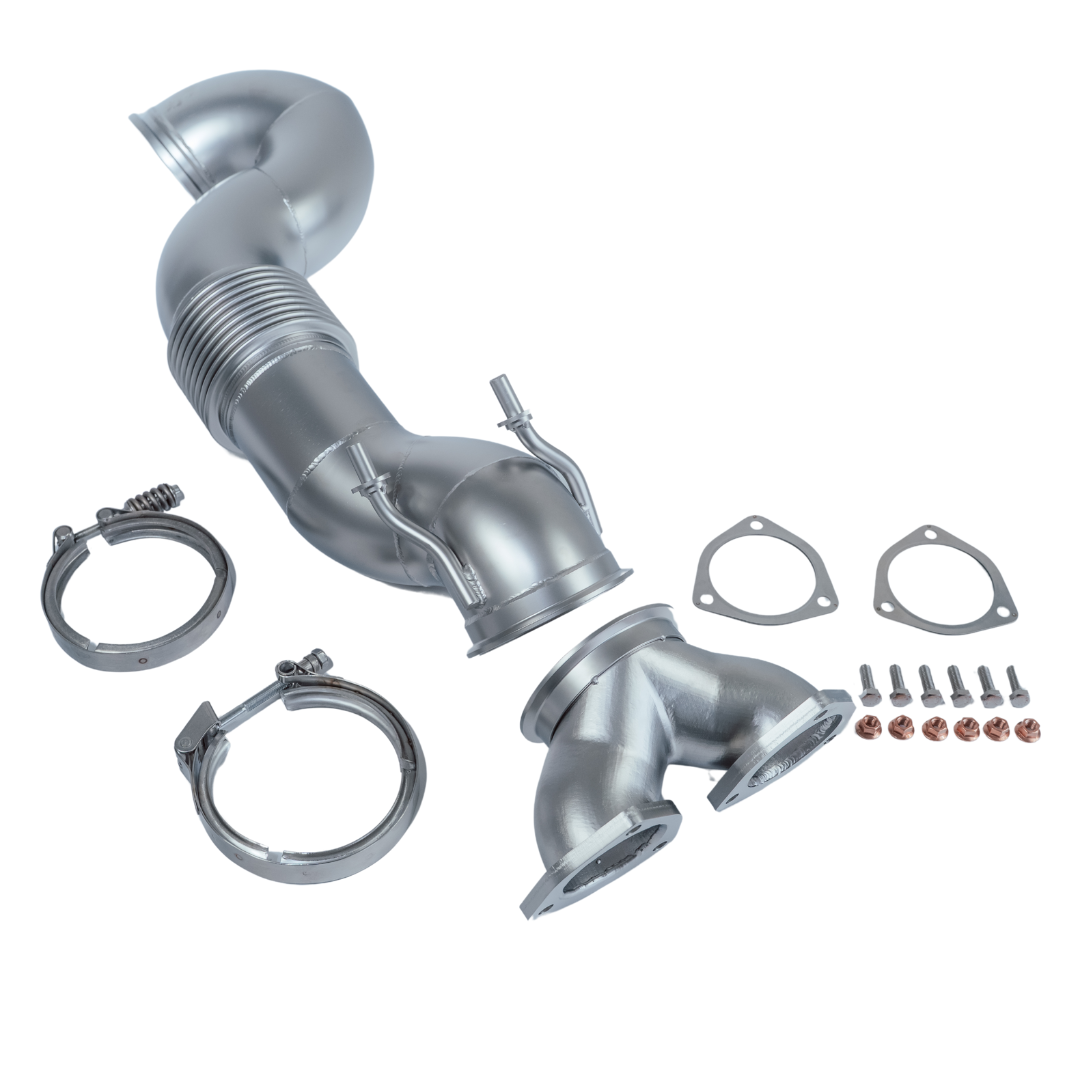 4" - 101,6mm Partie supérieure du downpipe + pièce en Y - Audi RS3, TTRS, RSQ3, VZ5 - DAZ DNW