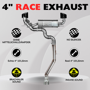 4 Zoll - 101,6mm - RACE Abgasanlage für Audi TTRS 8S OPF - DNWA