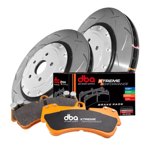 DBA53912SLVS-15005XP - Brake Kit - 5000 T3 Slotted & Xtreme Performance Brake Pads (2x DBA53912SLVS + DB15005XP)