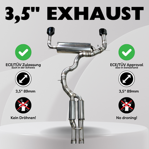 Sistema de escape 3.5" 89mm AUDI RS3 8P CEPA 2.5 TFSI - Homologación ECE / TÜV