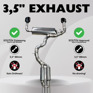 3,5" 89mm Abgasanlage AUDI RSQ3 DNWA 2.5 TFSI - TÜV / ECE Zulassung