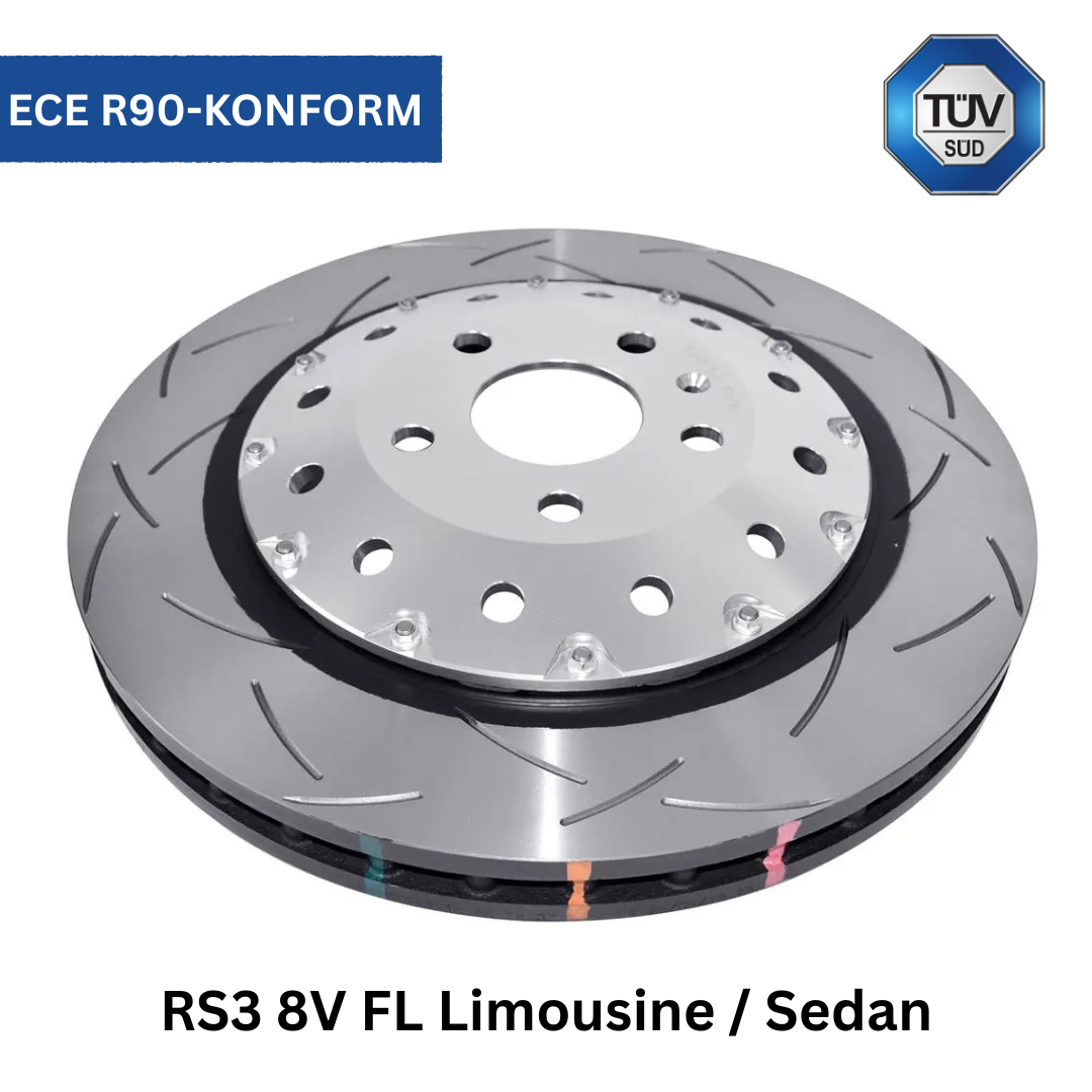 DBA Upgrade Bremse 5000 Series - T3 Slotted Silver Hat - DBA53004SLVS - RS3 8V Sedan