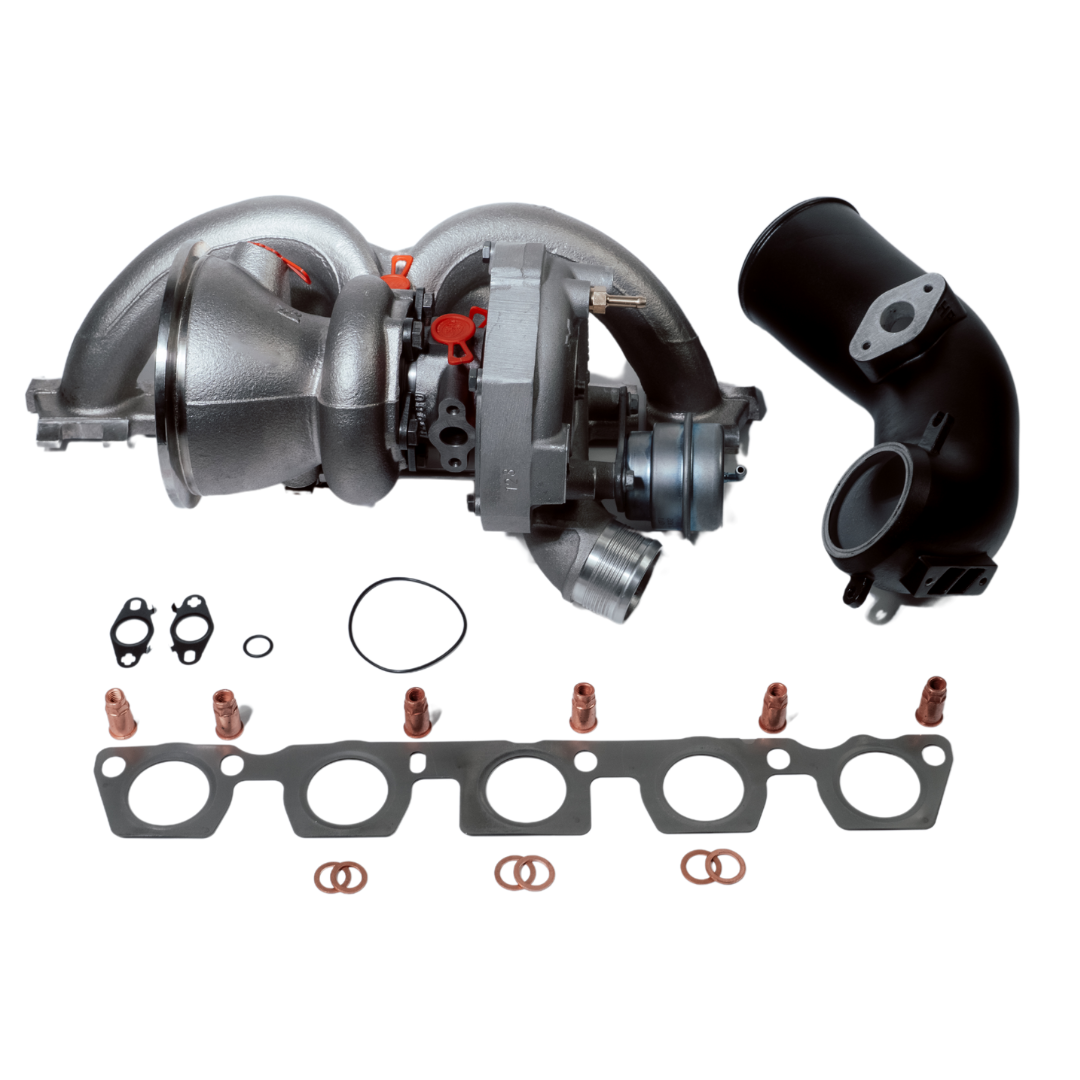 Set: TC Turbos X610 - K16 Turbolader + 3,5" Turboinlet + Krümmerdichtungset - Audi RS3 TTRS RSQ3 - CEPA CZG