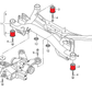 Hintere Hilfsrahmenbuchsen MQB Audi A3 S3 RS3 8V, TT TTS TTRS 8S, VW Golf Mk7, Seat Leon 5F