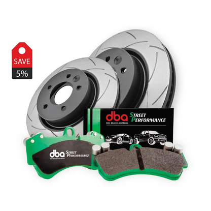 DBA3014S-15030SP - Bremsscheibe-Kit - Street Series T2 Slotted & Street Performance Bremsbeläge (2x DBA3014S + DB15030SP)
