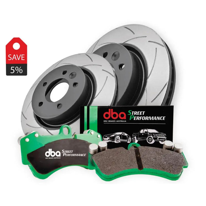 DBA2847S-15032SP - Bremsscheibe-Kit - Street Series T2 Slotted & Street Performance Bremsbeläge (2x DBA2847S + DB15032SP)