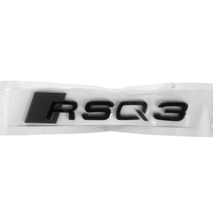 RSQ3 Emblem - 3D Black Edition - Schwarz/Schwarz Logo Modellschriftzug