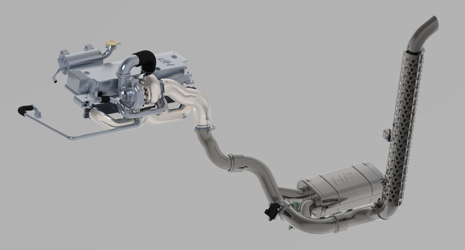 HPerformance Turbokit und Klappenabgasanlage für Unimog U406 – Gesamtansicht