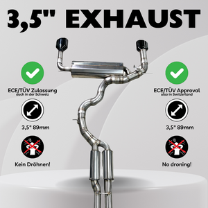 3.5" 90mm ECE exhaust system for Audi RSQ3 8U - CZG 2.5 TFSI