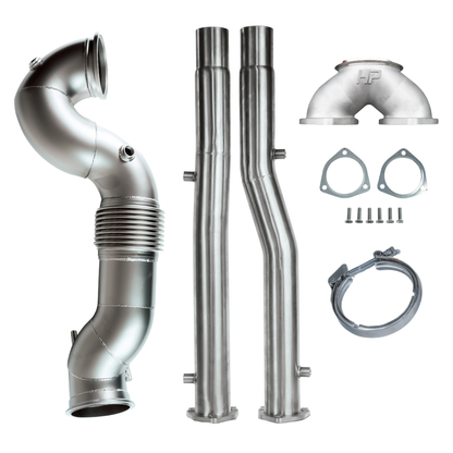 4" 101.6mm Catless RACE downpipe - Audi RS3, TTRS, RSQ3, VZ5 - OPF models - DNW