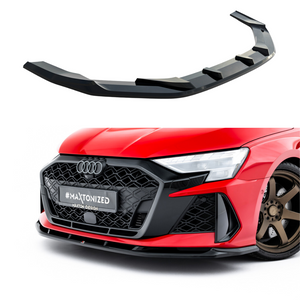 Cup spoiler lip front apron V.1 for Audi RS3 8Y Facelift Sedan- Black