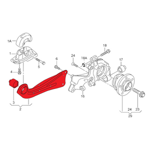 Rear axle trailing arm set for MQB platform