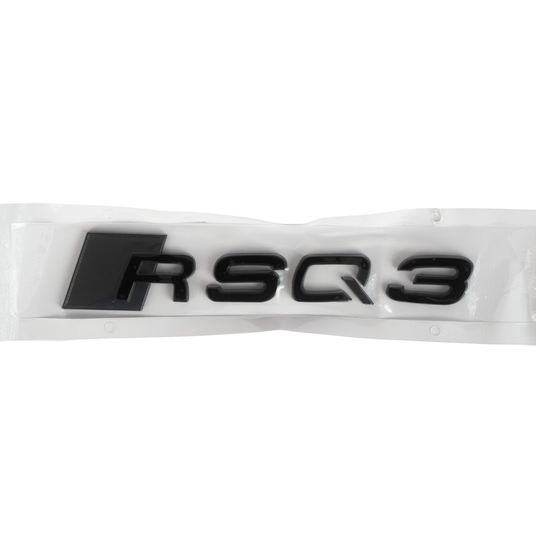 RSQ3 Emblem - 3D Black Edition - Schwarz/Schwarz Logo Modellschriftzug
