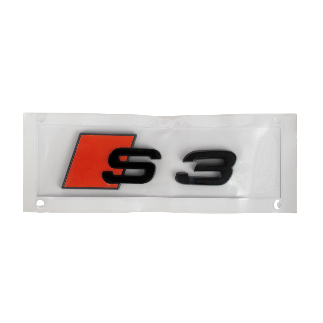 S3 Emblem - 3D - Schwarz/Rot Logo Modellschriftzug
