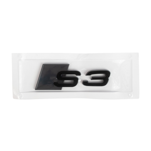 S3 Emblem - 3D Black Edition - Schwarz/Schwarz Logo Modellschriftzug
