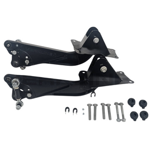 Spherically adjustable rear axle trailing arm set for PQ35 platform