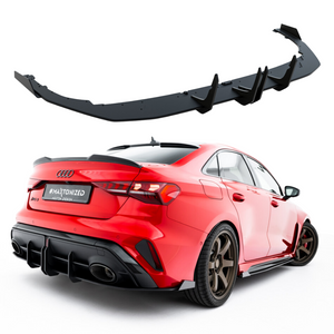 Street Pro rear bumper spoiler + flaps for Audi RS3 8Y Facelift - Sedan - Black