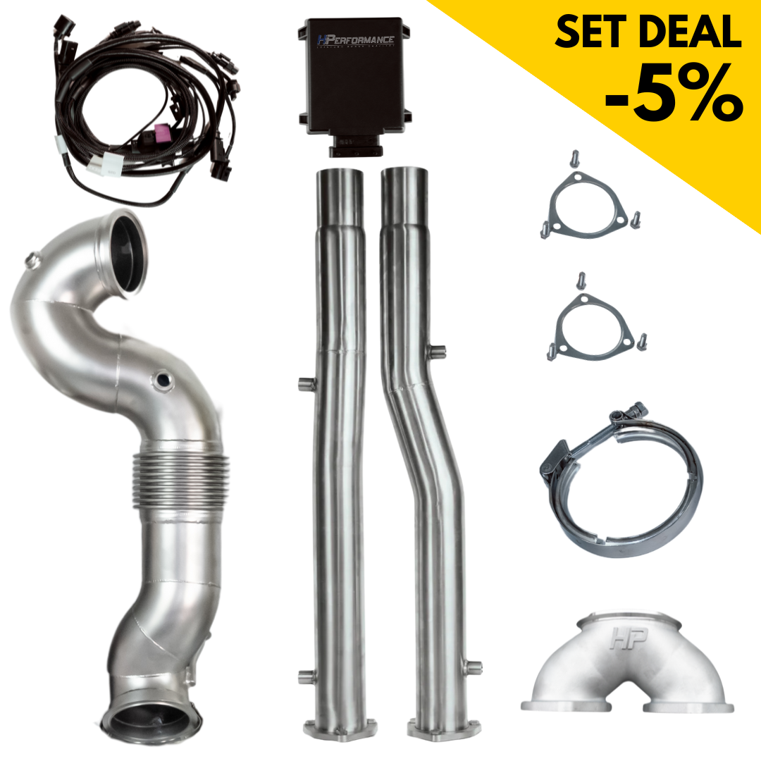 4" 101,6mm Catless RACE Downpipe + OPF-Simulator für Audi TTRS 8S Facelift OPF - DNW