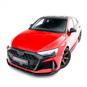 Cup Spoilerlippe Front Ansatz V.3 für Audi RS3 8Y Facelift Limousine - Schwarz