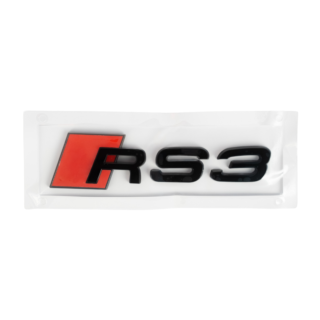 RS3 Emblem - 3D - Schwarz/Rot Logo Modellschriftzug