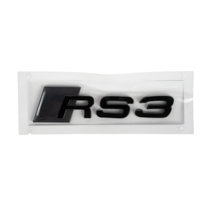 RS3 Emblem - 3D Black Edition - Schwarz/Schwarz Logo Modellschriftzug